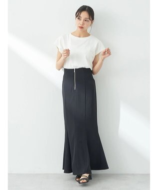 earth music&ecology バックレースサイドリブマーメイドスカート Black