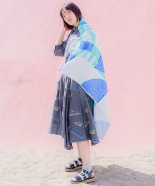 POLS 【長濱ねるさん着用】キュプラスカーフ ブルー