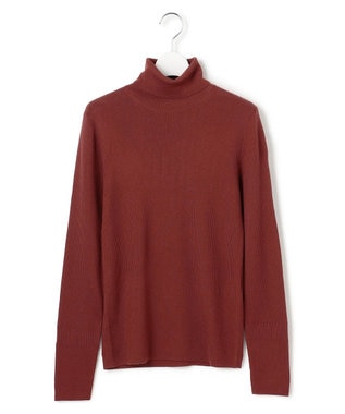 ICB L 【新色追加】エクストラファインメリノリブ タートルネックプルオーバー ブラウン系