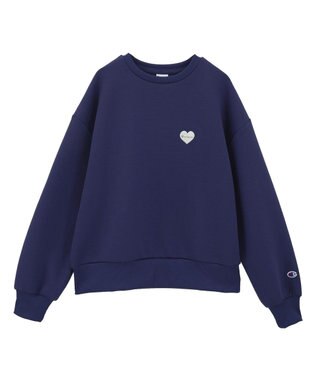 earth music&ecology Ｃｈａｍｐｉｏｎ×ｅｍａｅポンチハートスウェット Blue