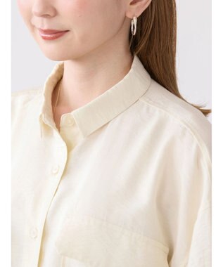 AMERICAN HOLIC 接触冷感Ｗポケット袖タックシャツチュニック Ivory