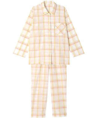 ワコール／睡眠科学 パジャマ 長袖 長ズボン 綿混(本体) 上下セット 前開き レディース YDX342 睡眠科学／ワコール クリーム