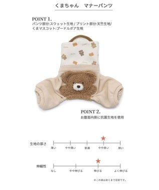 PET PARADISE くまちゃん柄 マナーパンツ【小型犬】 ベージュ