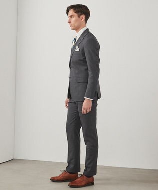 GOTAIRIKU ロングセラー【洗える/折り目加工/シワになりにくい/ウエストアジャスター】ウォッシャブル サマーウール100％パンツ_定番色(ノータック)25年モデル ライトグレー系