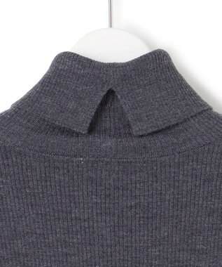 23区 L 【洗える】ウーステッドウール タートルネック ニット グレー系