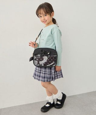 ANY KIDS クリアポケットショルダーバッグ ブラック