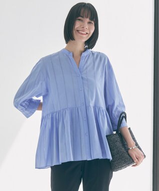 UNFILO ペプラム ギャザーブラウス