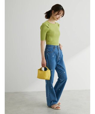 Green Parks ・Ｄｏｕｂｌｅ　Ｆｌａｇｓ　ハナ＆ハート　刺繍デニムパンツ Light Indigo