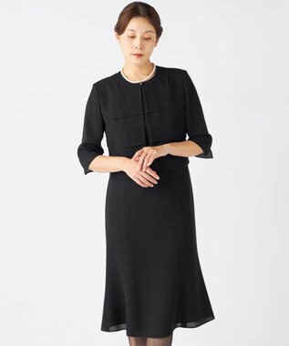 自由区 FORMAL 【人気NO.1 / 洗える】ボレロ風ワンピース ブラック系