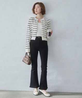 WEGO 【26年春新作】別注USPOLOケーブルニットカーデ ホワイトボーダー