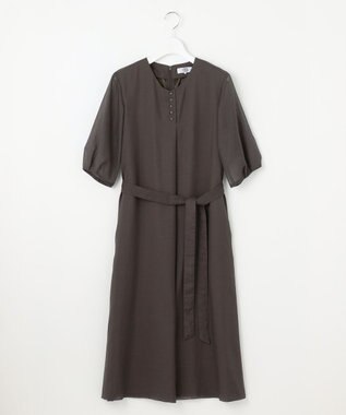J.PRESS LADIES 【洗える】ブライトスパンボイル ワンピース ダークブラウン系