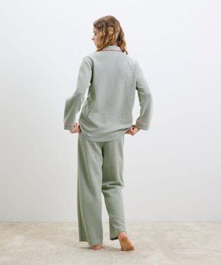 une nana cool 【綿混】丸襟ぽこぽこNew Yearパジャマ グリーン