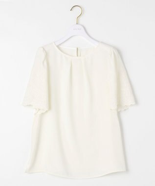 ANY SIS L 【洗える】エンブロイダリーフレアスリーブ ブラウス オフホワイト