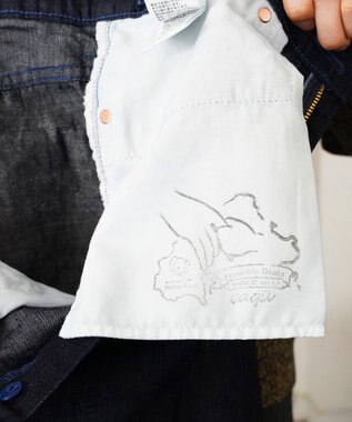 caqu FS linen ankle tapered アンクル丈 テーパードボーイフィットリネンデニム rinse