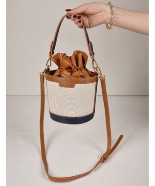 LA BAGAGERIE 【MONICA】パールバケットバッグ ネイビー