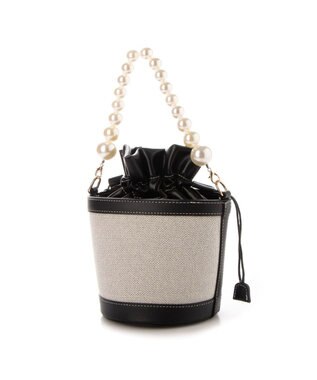 LA BAGAGERIE 【MONICA】パールバケットバッグ ブラック