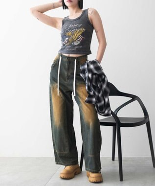 WEGO ヴィンテージウォッシュグラフィックタンク 柄1