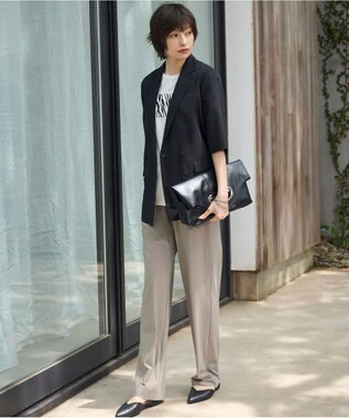 ICB L 【洗える】Peラミーシアータフタジャケット ブラック系