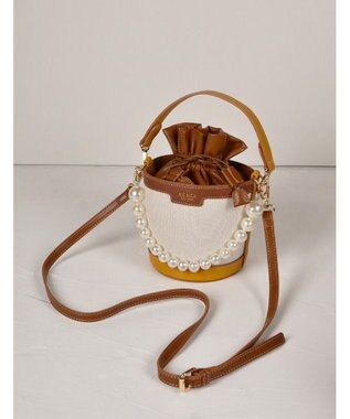 LA BAGAGERIE 【MONICA】パールバケットバッグ イエロー