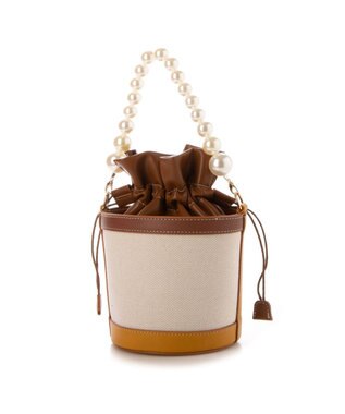 LA BAGAGERIE 【MONICA】パールバケットバッグ イエロー