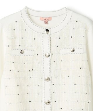 TOCCA 【八木アリサさん着用】FLOWER HIDE AND SEEK ニットジャケット アイボリー系