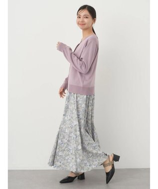 earth music&ecology いろいろ釦クルーネックカーディガン Lavender