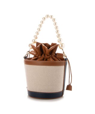 LA BAGAGERIE 【MONICA】パールバケットバッグ ネイビー