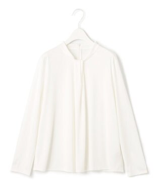 ICB L 【洗える】トリアセサテンスムース ボウタイ風プルオーバー オフホワイト系