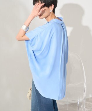 AMERICAN HOLIC 【接触冷感】タックフレンチスリーブシャツ Sax