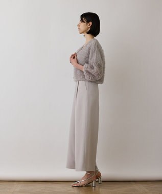 GRACE CONTINENTAL フラワーチュール刺繍ブルゾン グレー