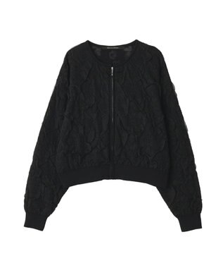 YECCA VECCA フクレジャガードニットブルゾン Black