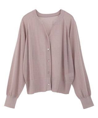 earth music&ecology 【接触冷感】キーネックシアーカーディガン Pink