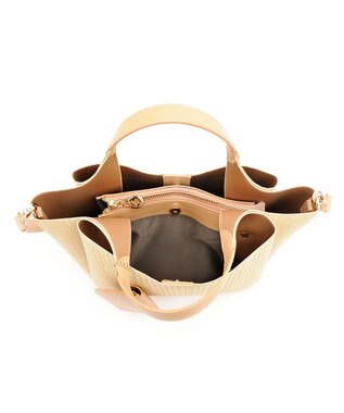 MioFIRANO ウーブンルックハンドバッグ 2WAY パスケース付き　FIRANO フィラノ BEIGE
