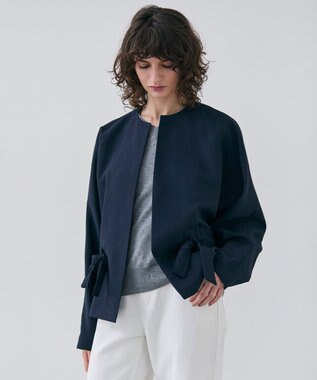 BEIGE， 【洗える・VERY3月号掲載】PORDIC / ノーカラードルマンジャケット Navy
