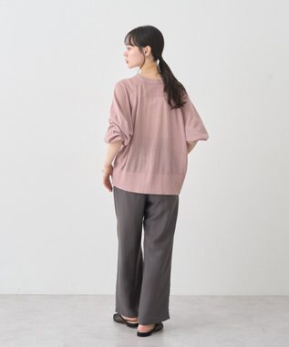 earth music&ecology 【接触冷感】キーネックシアーカーディガン Pink