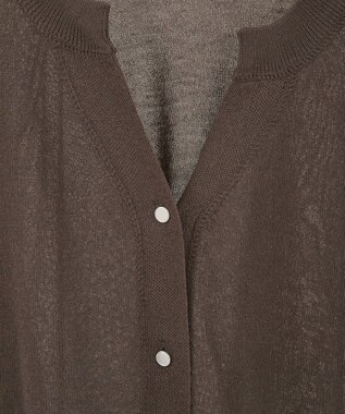 earth music&ecology 【接触冷感】キーネックシアーカーディガン Brown