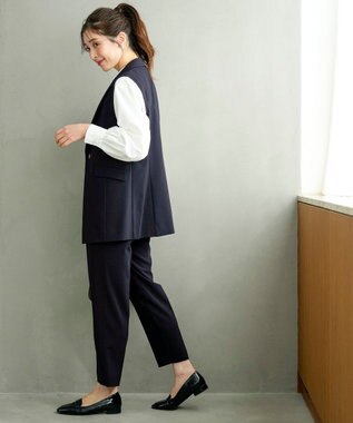 ANY SIS S 【セットアップ対応】セレモニーダブルクロス テーパードパンツ ネイビー