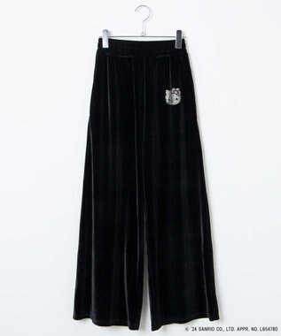 WEGO 【サンリオ】HELLOKITTYコラボベロアパンツ ブラック