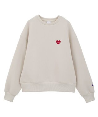 earth music&ecology Ｃｈａｍｐｉｏｎ×ｅｍａｅポンチハートスウェット Ecru