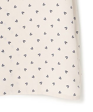 23区 L 【洗える】トライアングルプリント ネックデザイン ブラウス ベージュプリント