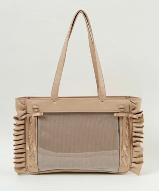 WEGO 【痛バ＆推し活グッズ】きらめきレースアップフリル痛バッグ ベージュ