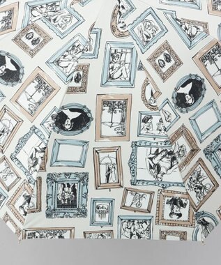 AURORA 【 Beaurance （ビューランス）】プリント額縁柄　晴雨兼用傘（長傘） ライトベージュ