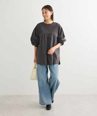 Green Parks ミニケーブルドッキングニットチュニック Charcoal Gray