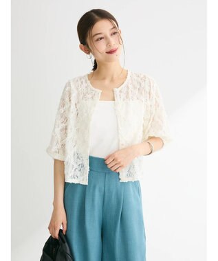 Green Parks ・SUGAR SPOON フラワーレースカーディガン Off White