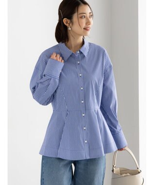 Te chichi ペプラムシャツ ネイビー