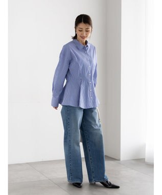 Te chichi ペプラムシャツ ネイビー