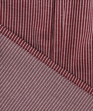 J.PRESS LADIES ストライプジャカード Vネック カットソー ワイン系1