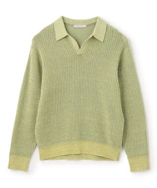 UNFILO MENS メッシュ ニットポロ [24年春夏商品] イエロー