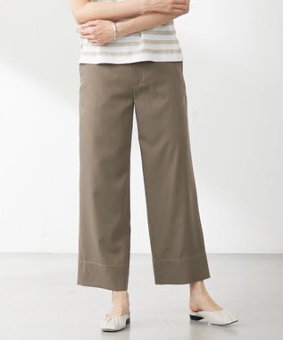 J.PRESS LADIES 【洗える】ツイルライトストレッチ セミワイド パンツ カーキ系