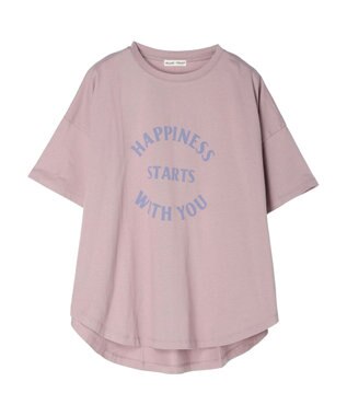 CRAFT STANDARD BOUTIQUE シルケット天竺　ロゴＰＴ裾ラウンドチュニックＳ／Ｓ Lavender
